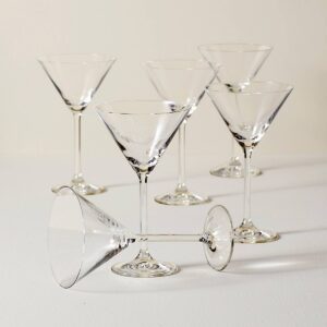 European Glass Martini Glasses, Set of 6