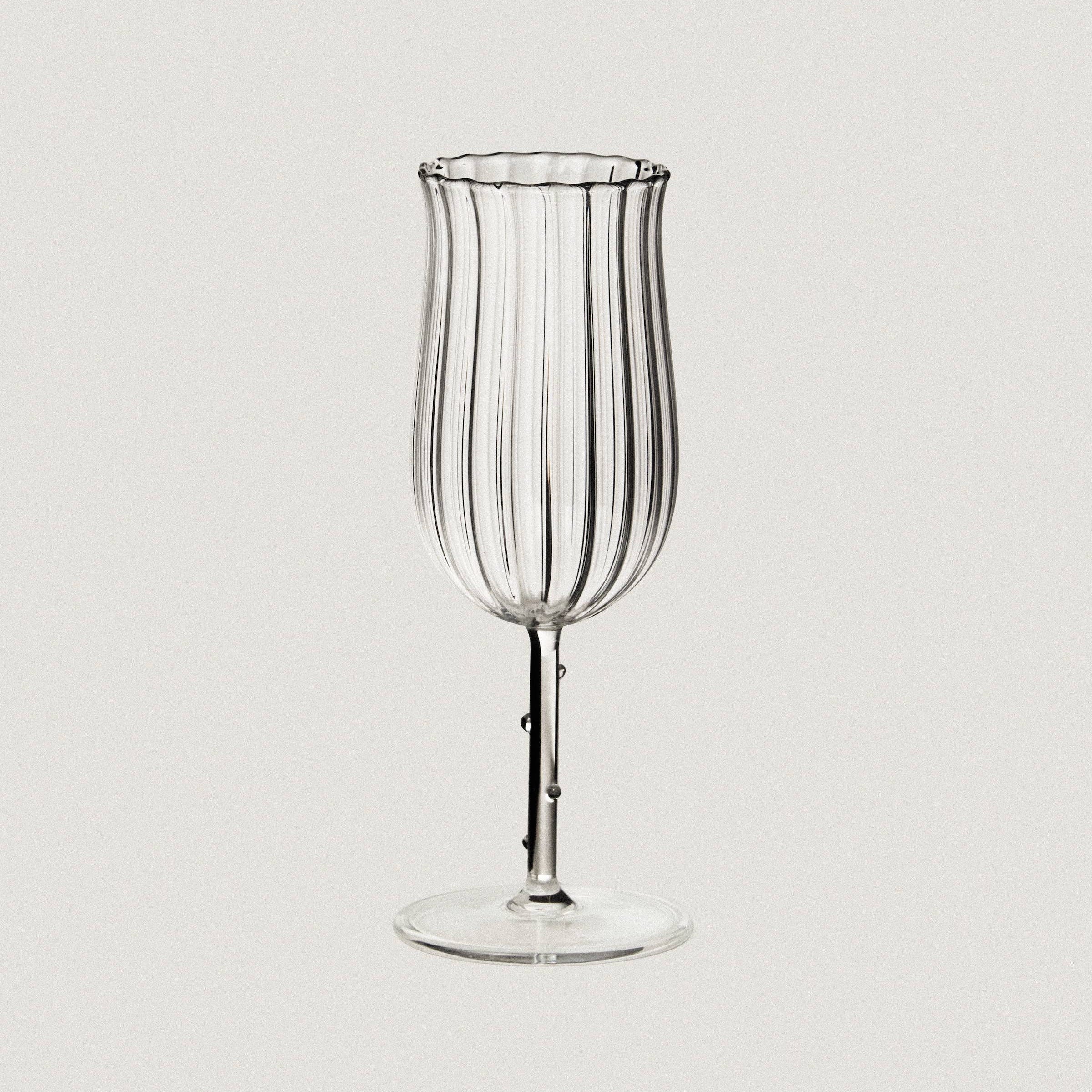 Clear Tulip Wine Glass Set of 4