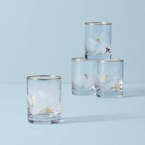 Holiday Gold-Rim Double Old Fashioned Glasses, Set of 4