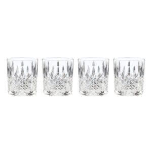 European Crystal Diamond-Cut Double Old Fashioned Glasses, Set of 4