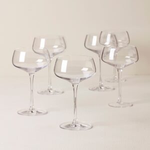 Angled Coupe Glasses, Set of 6