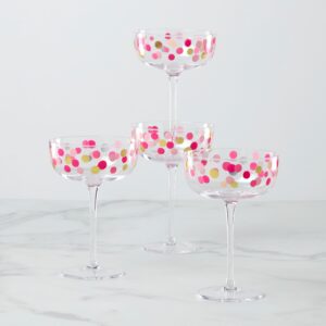 Confetti Coupe Glasses, Set of 4