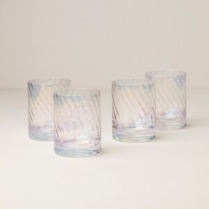 Iridescent Double Old Fashioned Glasses, Set of 4