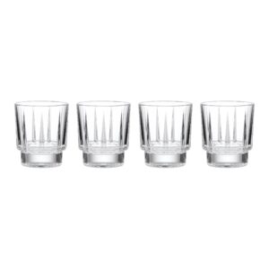 Faceted Crystal-Cut Double Old Fashioned Glasses, Set of 4