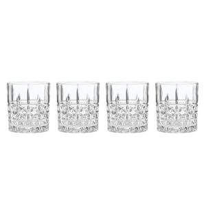 Starburst Cut Double Old Fashioned Glasses, Set of 4