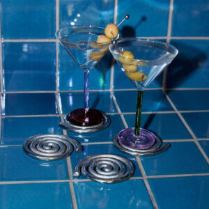 Two-Tone Cocktail Glass Pair - Lilac and Amber