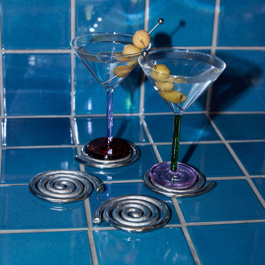 Two-Tone Cocktail Glass Pair - Lilac and Amber