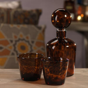 Amber Tortoise Pattern Tumblers Set of 4