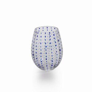 Blue Dot Stemless Drinking Glass Set of 6