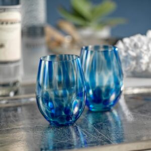 Blue Tortoise Stemless All-Purpose Glass