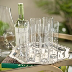 Assorted Etched Champagne Flute Set of 6
