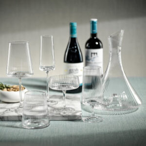 Fluted Textured Drinking Glass Set of 4