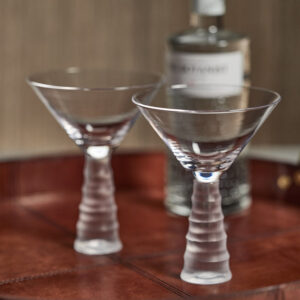 Frosted Bamboo Stem Martini Glass Set of 4