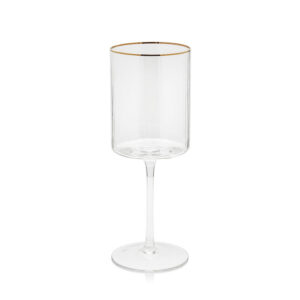 Optic Glassware with Gold Rim