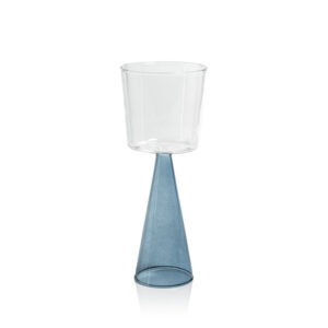 Blue Conical Base Glassware Collection