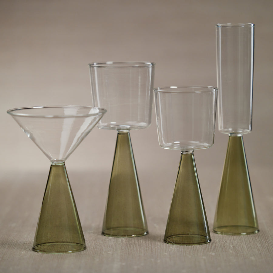 Green Conical Base Glassware Collection - Image 2