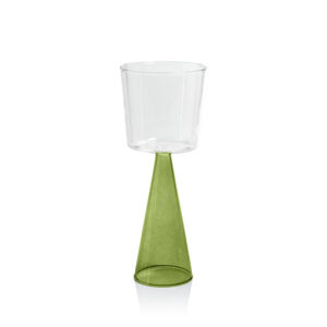 Green Conical Base Glassware Collection