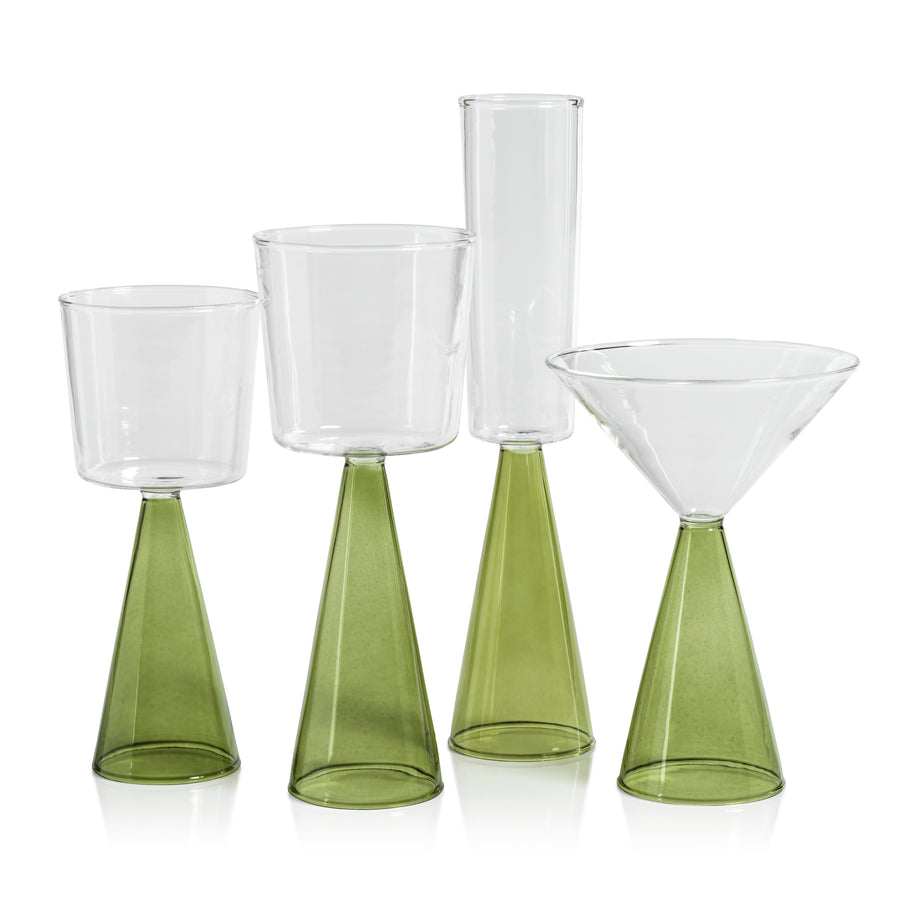Green Conical Base Glassware Collection - Image 3