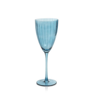 Azure Blue Optic Glassware Collection