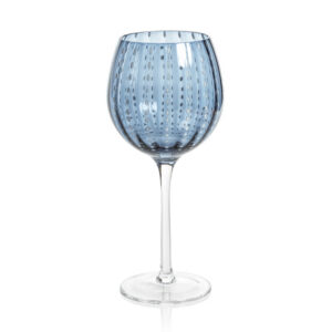 Navy White Dot Glassware Collection
