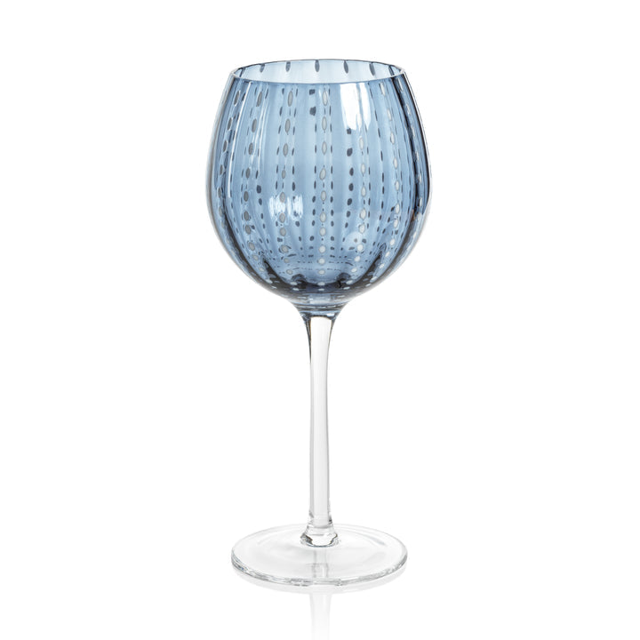 Navy White Dot Glassware Collection