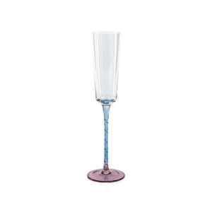 Crackled Stem Glassware - Pink and Blue