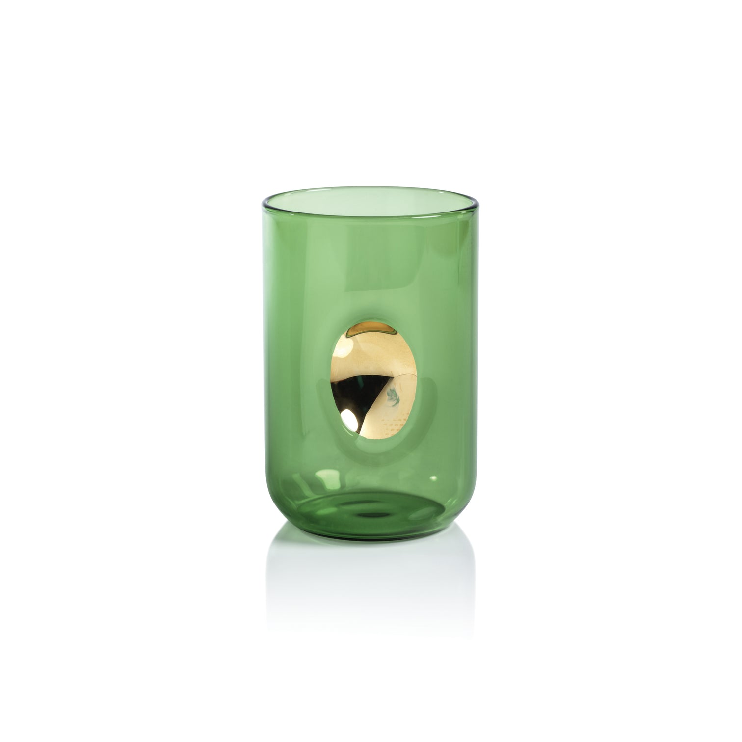 Cactus Green Gold Accent Glass Tumblers Set of 4 - Image 2