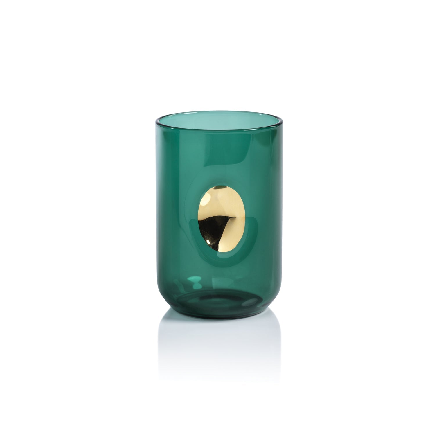 Emerald Teal Gold Accent Glass Tumblers Set of 4 - Image 2