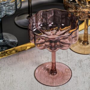 Handblown Aubergine Coupe Glass Set of 4