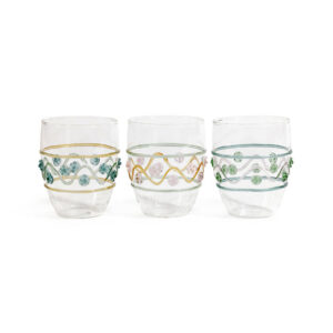 Assorted Beaded Glass Tumblers Set of 6