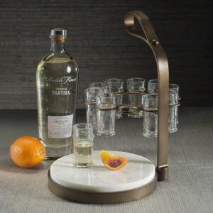 Ten Shot Tequila Set with Marble Board - Gold