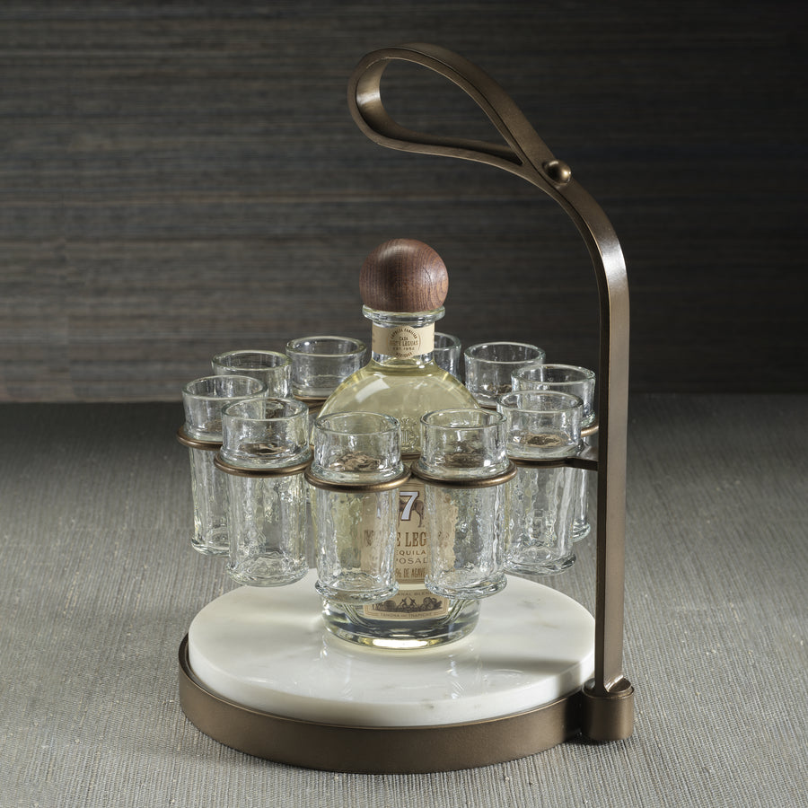 Ten Shot Tequila Set with Marble Board - Gold - Image 2