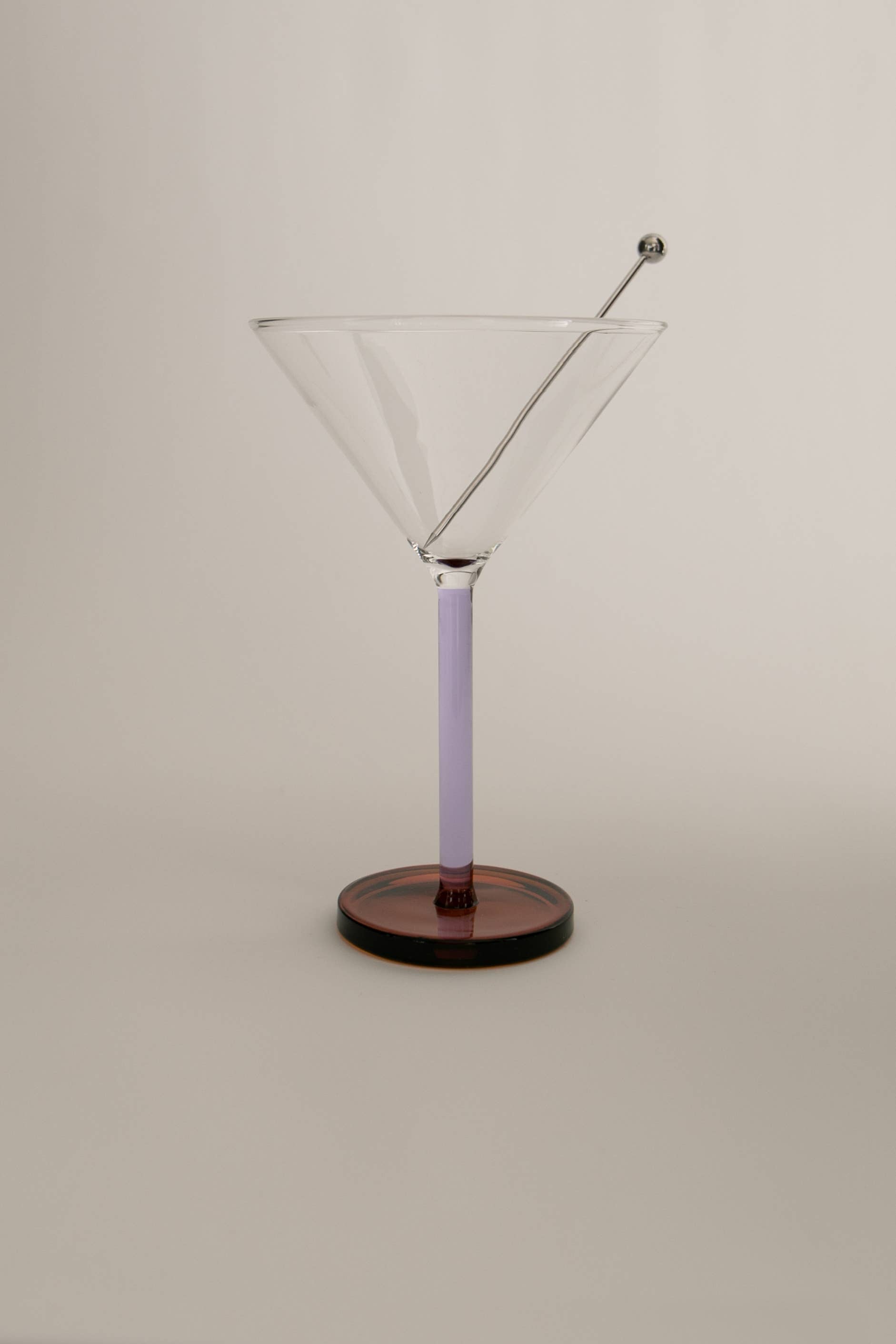 Two-Tone Cocktail Glass Pair - Lilac and Amber - Image 3