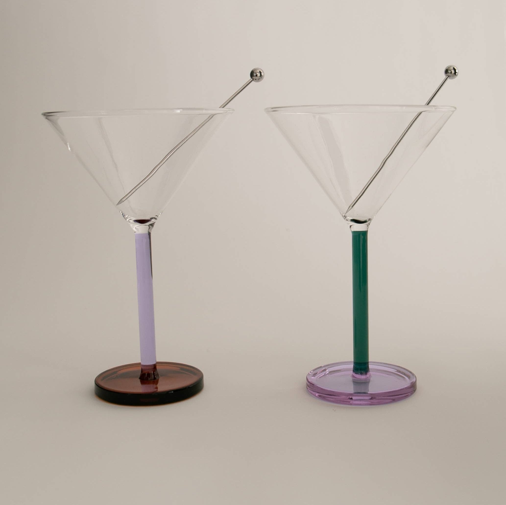 Two-Tone Cocktail Glass Pair - Lilac and Amber - Image 2