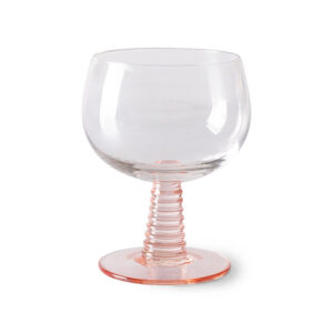 Pink Low Stem Wine Glass