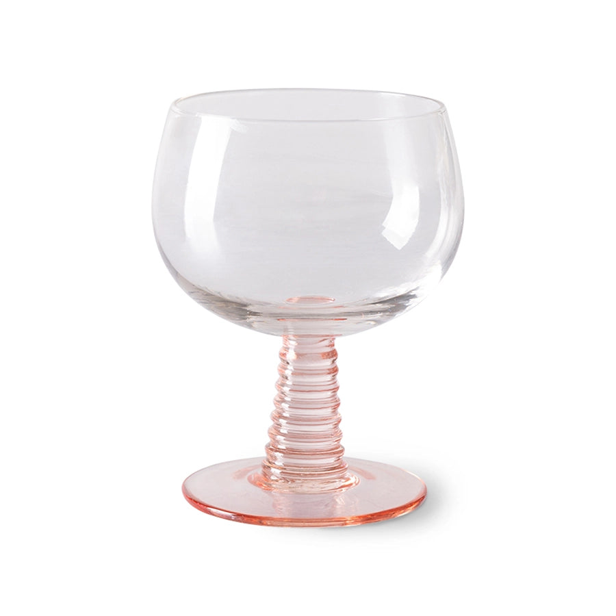 Pink Low Stem Wine Glass
