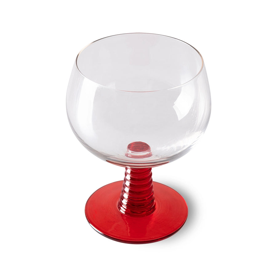Red Low Stem Wine Glass - Image 2