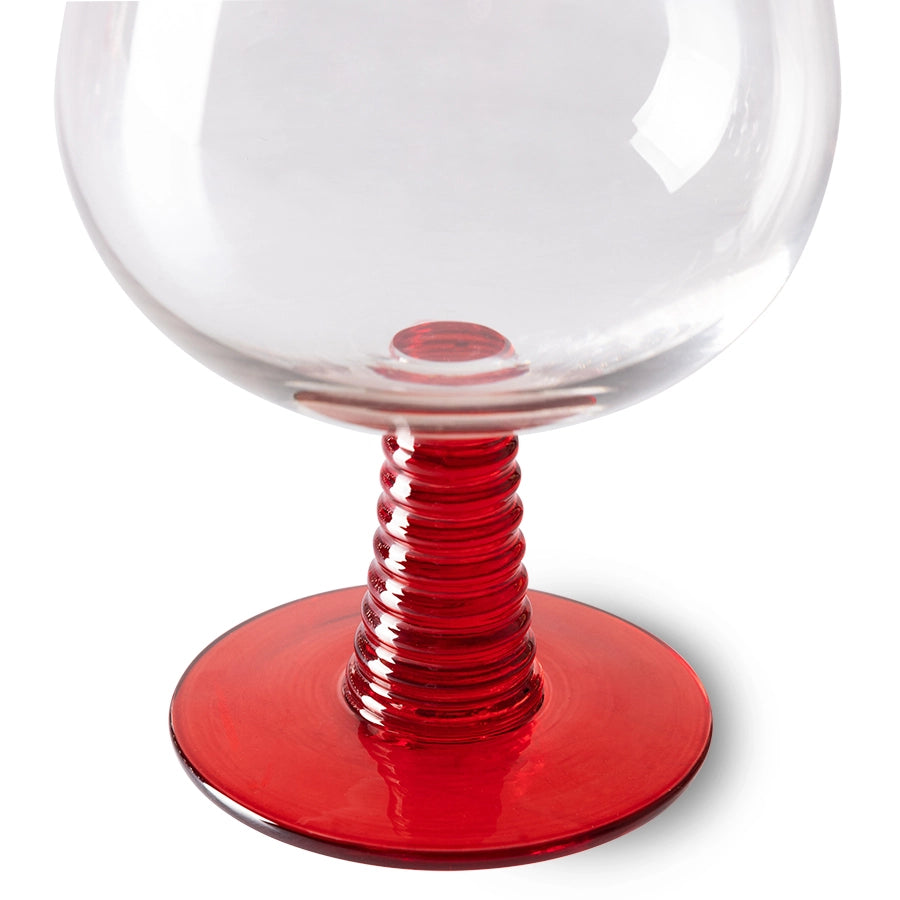 Red Low Stem Wine Glass - Image 3